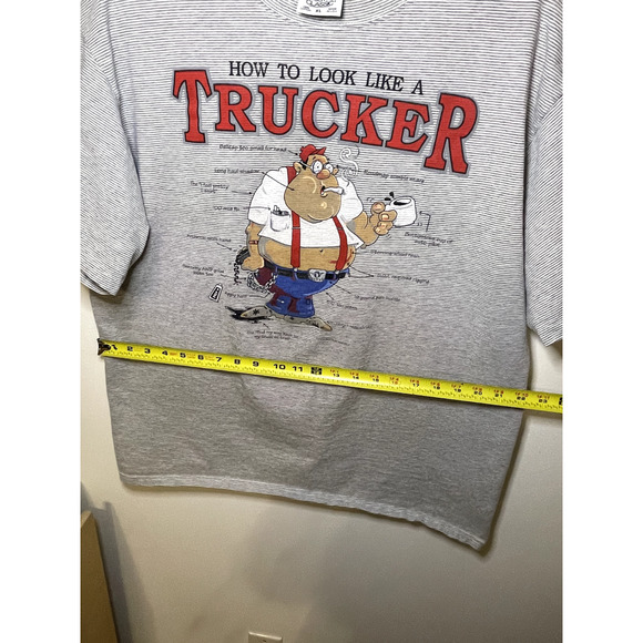 Grey & White Single-Stitch 1993 Vintage "How to Look Like a Trucker" Tee Size XL - Picture 8 of 13